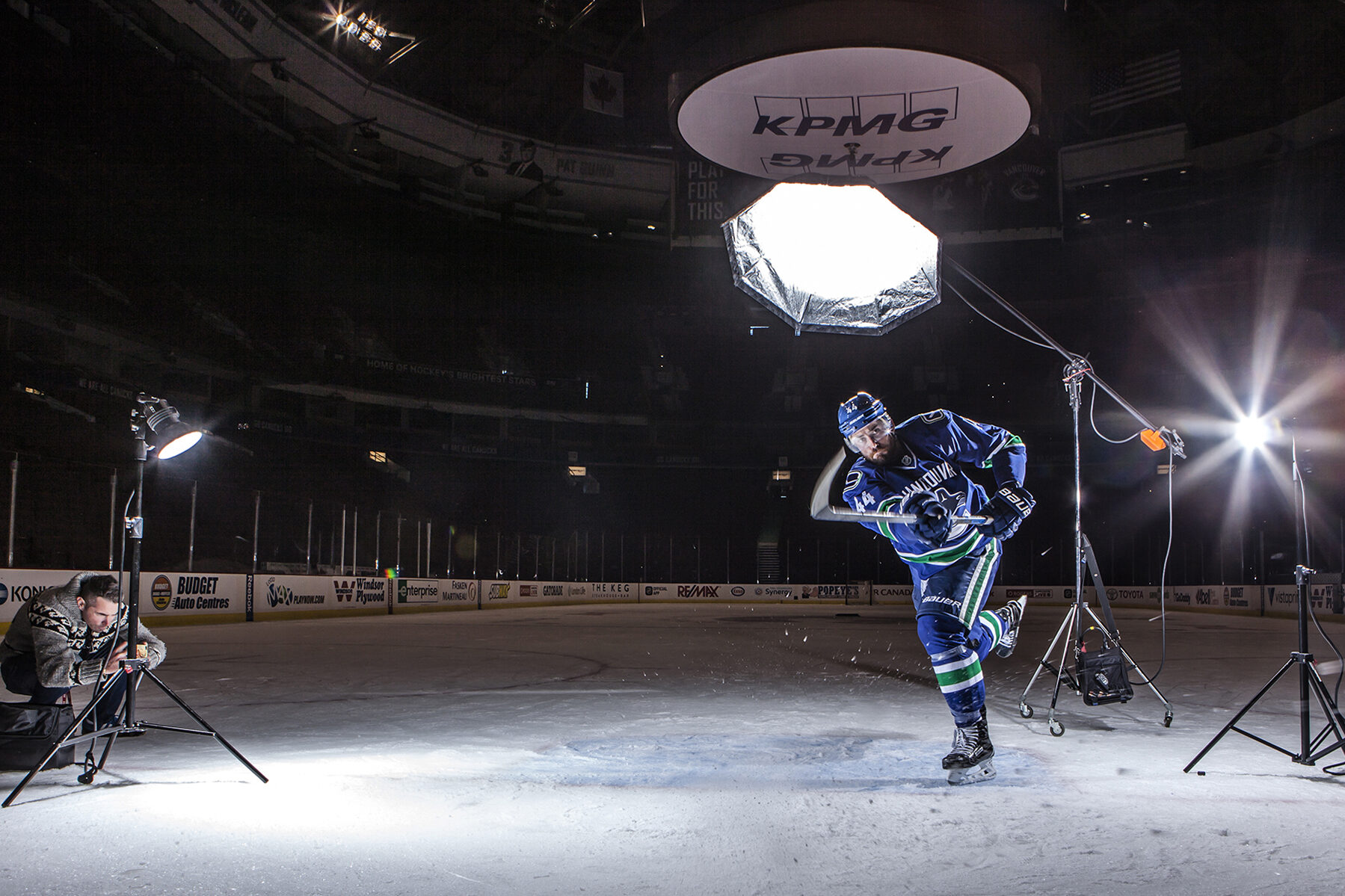 Hockey player close portrait