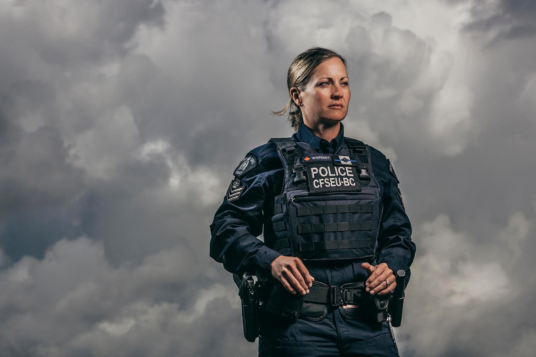 CFSEU officer, storm clouds