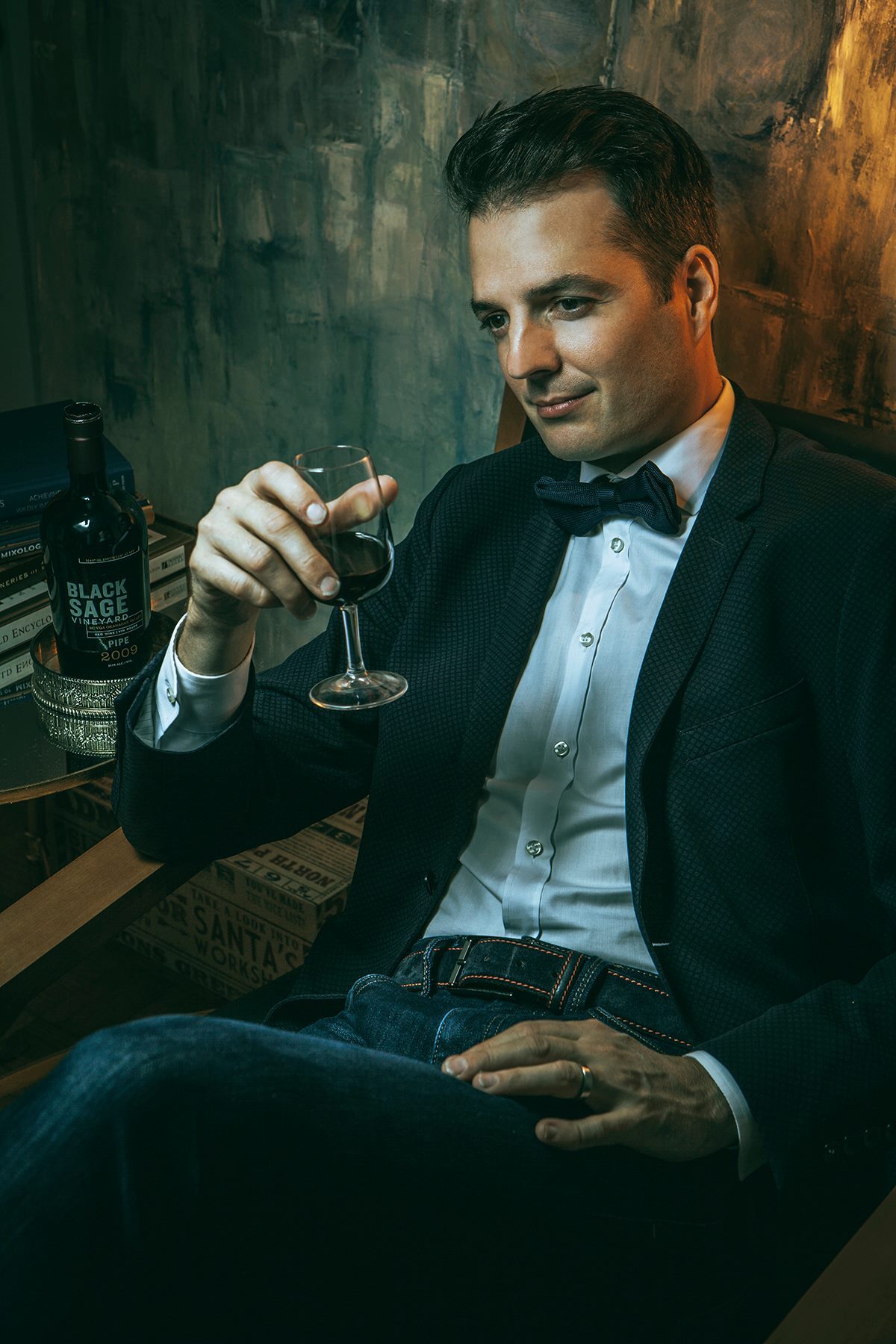 Sommelier portrait with wine glass