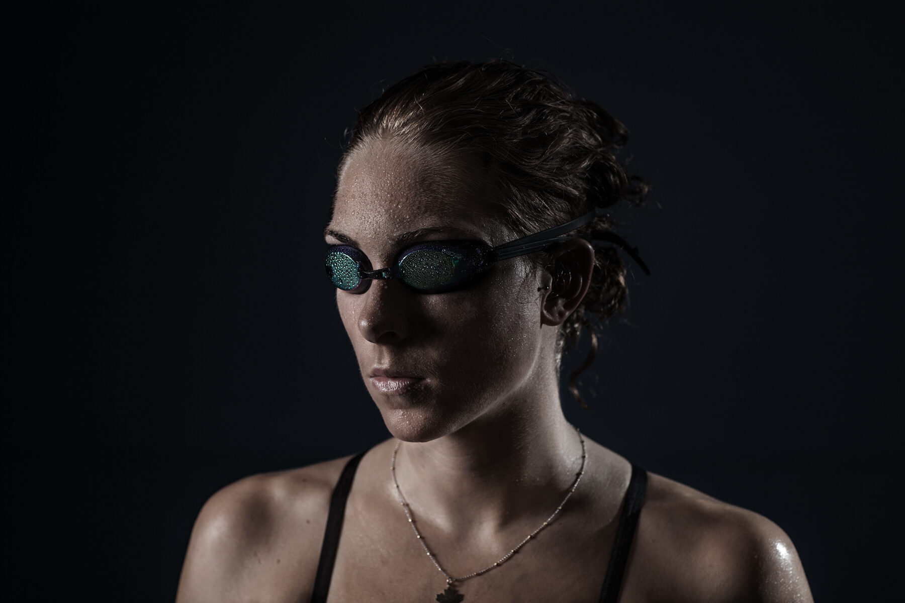 Swimmer close-up with goggles